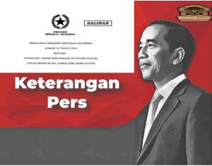 Presiden RI Joko Widodo (Jokowi) menerbitkan Peraturan Presiden Republik Indonesia (Perpres) Nomor 32 Tahun 2024 tentang Tanggung Jawab Perusahaan Platform Digital untuk Mendukung Jurnalisme Berkualitas pada 20 Februari 2024