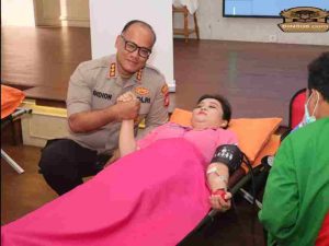 Jelang HUT Bhayangkara ke-78, Kapolres Jakut Ikut Donorkan Darah