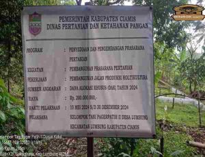 Pembangunan Jalan Produksi Holtikultura, Kelompok Tani Pageur Patih II Ucapkan Terimakasih Kepada Pemerintah 