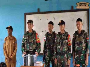 Satgas Pamtas RI-PNG Pos Fef Anjangsana ke SD YPPK St. Benediktus Ases Fed