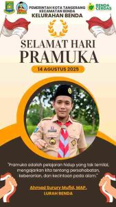 Lurah Benda Ahmad Surury Mufid,.S.AP Mengucapkan Selamat Hari Pramuka Ke 64