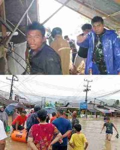 Kodim 0211/Tapteng Bantu Evakuasi Warga Terdampak Banjir di Kota Sibolga dan Tapteng