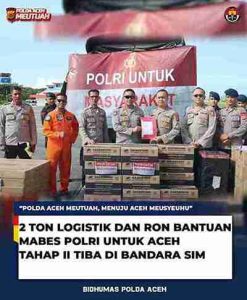 2 Ton Bantuan Mabes Polri Tiba di Aceh, Perkuat Operasi Kemanusiaan Banjir