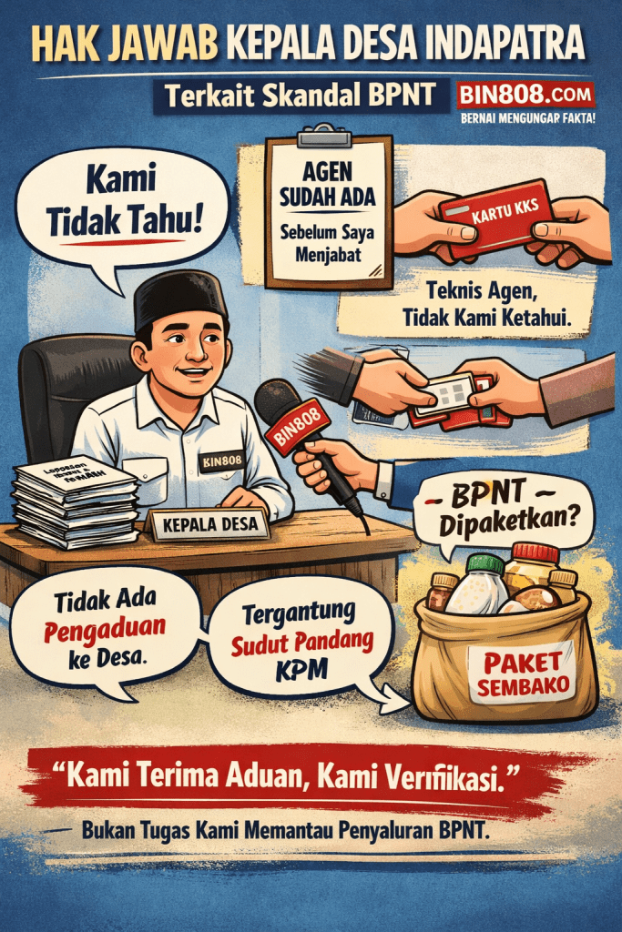 BPNT DESA INDAPATRA: HAK JAWAB KEPALA DESA DIBUKA UTUH, REDAKSI BEDAH DENGAN PASAL HUKUM